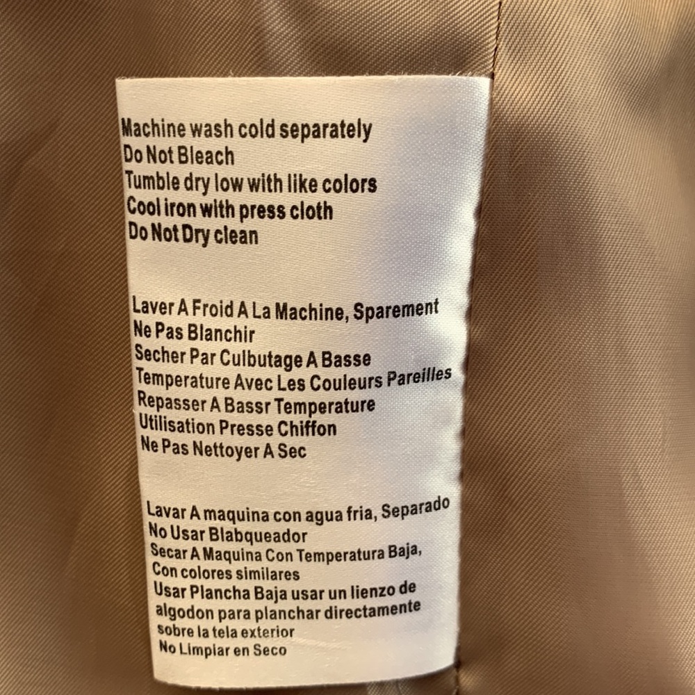 MICHAEL KORS Tan Trench Coat, Medium, pop-collar knee-length w/long buckle belt - Picture 5 of 9